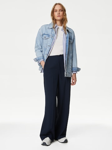 Wide leg Pantaloni di Marks & Spencer in blu: frontale