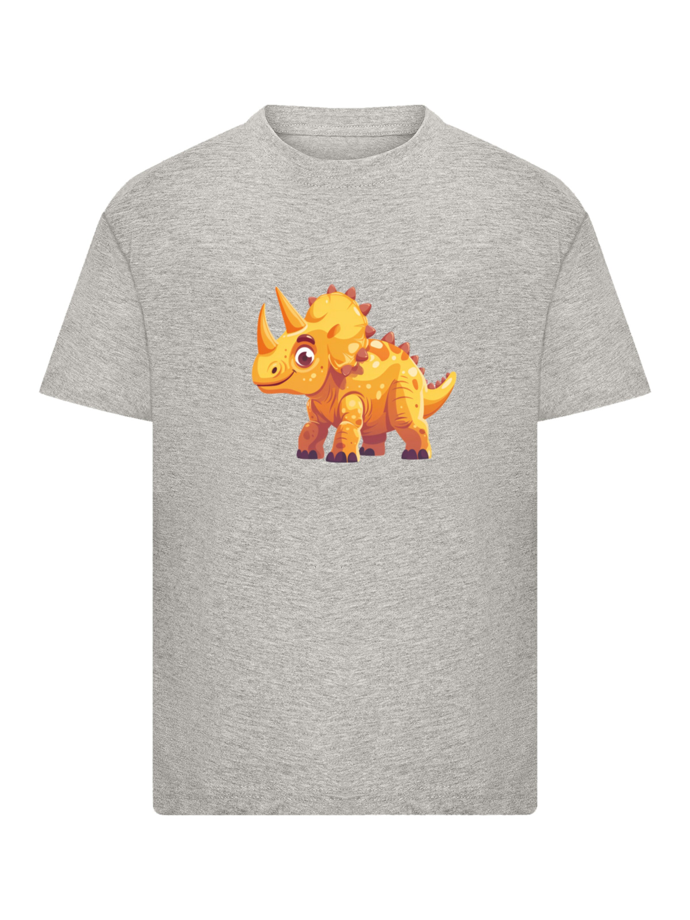 F4NT4STIC Shirt 'Süßer Triceratops Dinosaurier' in Grey: front