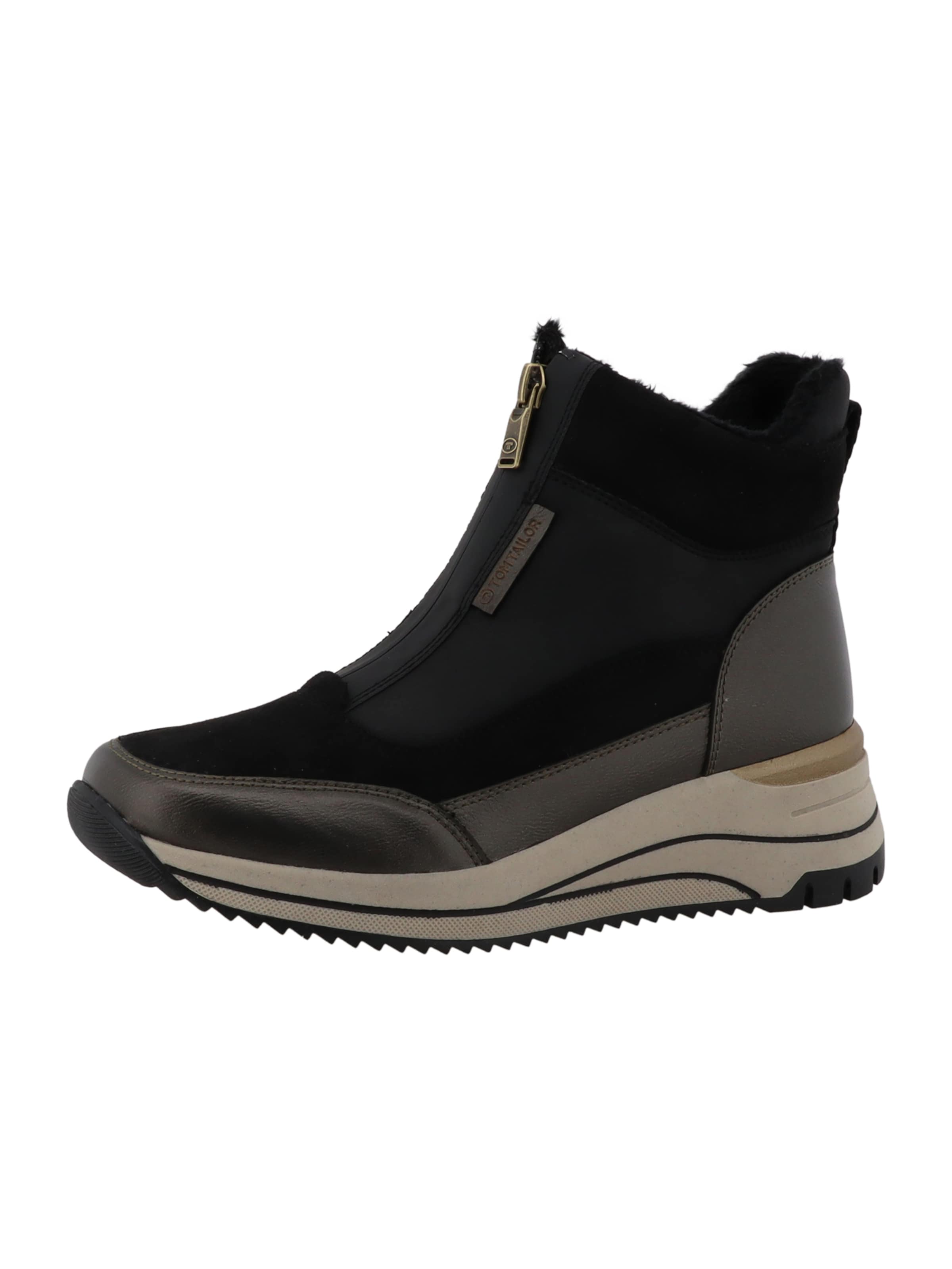 Botine de la TOM TAILOR pe negru: față