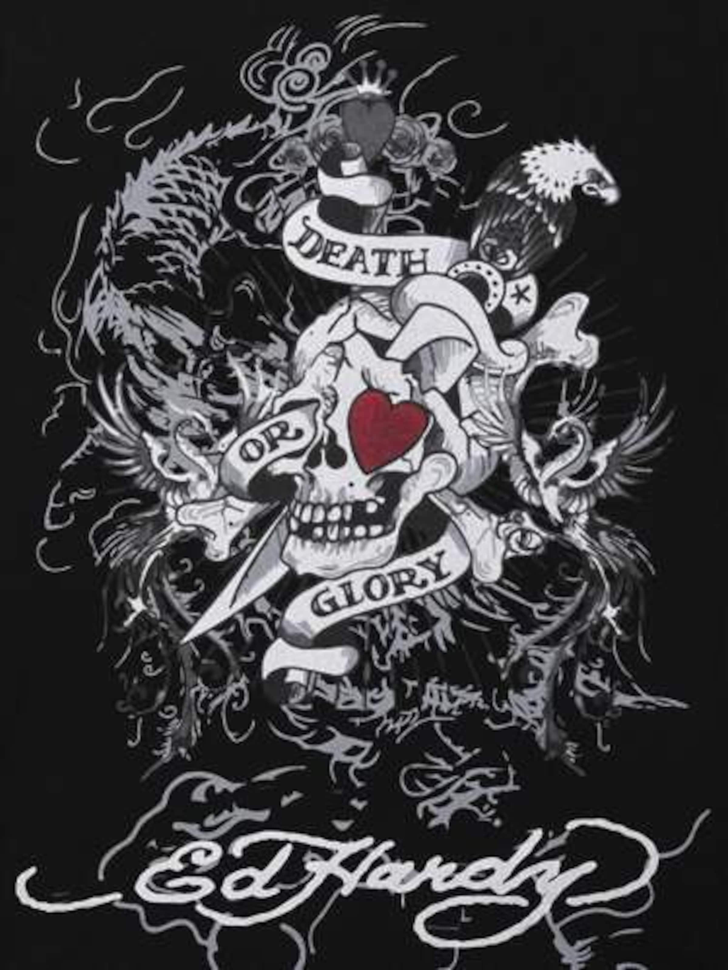 Ed Hardy T-Shirt in Schwarz