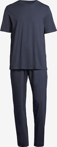 SCHIESSER Pyjama kurz 'Night & Home' in Blau: Vorderseite