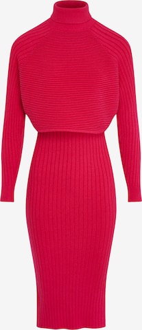 Morgan Gebreide jurk in Roze: voorkant