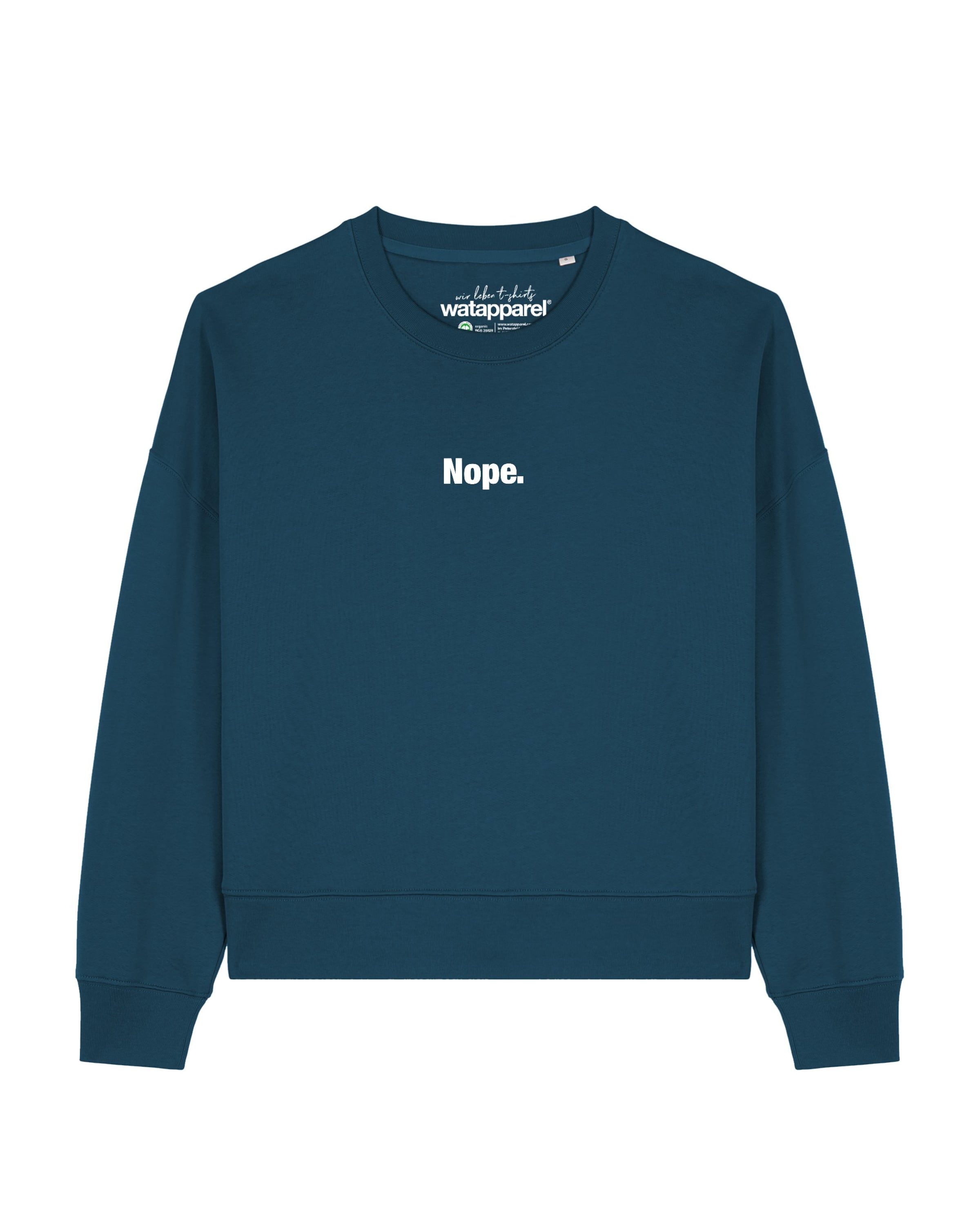 Sweat-shirt 'Nope ' Watapparel en vert : devant