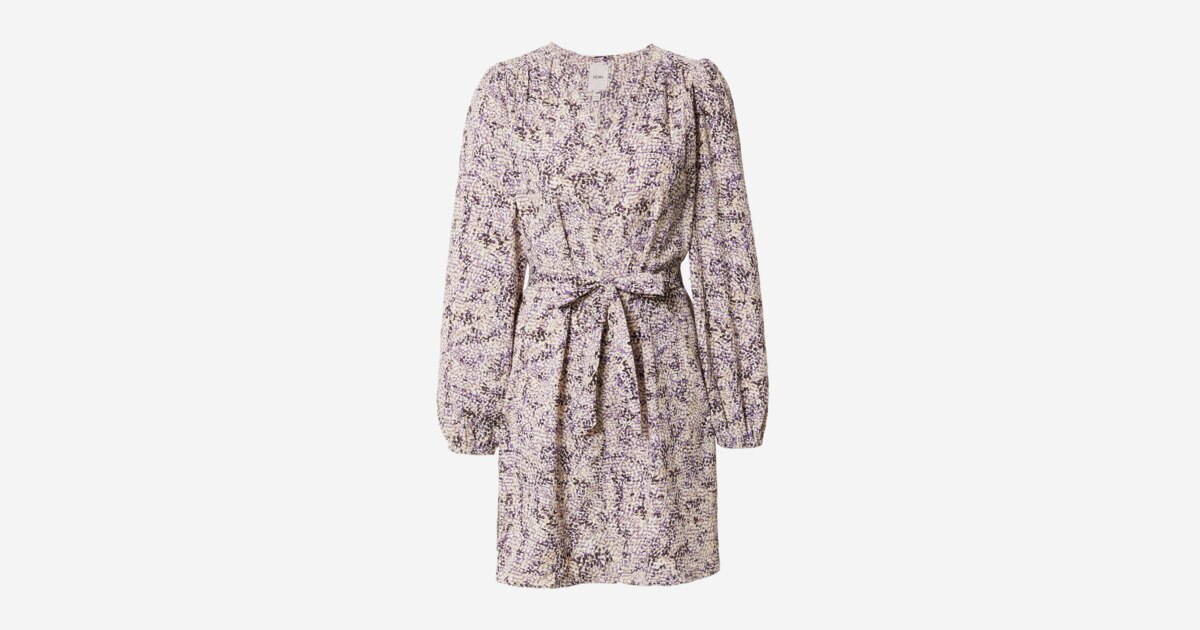 Vestido ICHI Mujer Ajustado De Viscosa - Corte Entallado, Cuello Redondo, Botón Decorativo