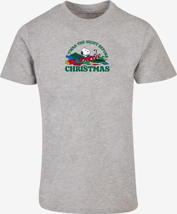 Merchcode T-Shirt 'Peanuts Night Before Christmas' in Grau: predná strana