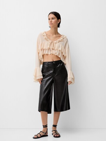 Bershka Wide leg Trousers in Black