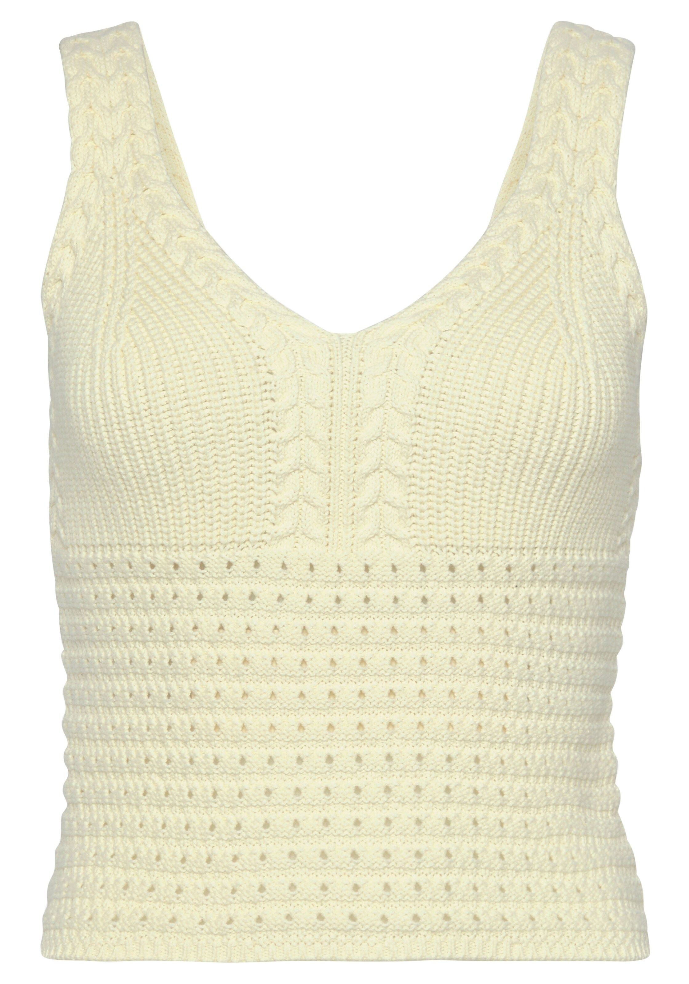 Top brodat LASCANA pe crem, Vizualizare produs