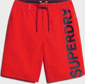 Superdry Boardshorts in Rood: voorkant