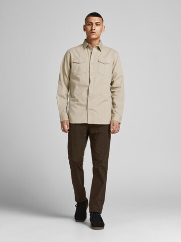 JACK & JONES Regular fit Button Up Shirt 'Sheridan' in Beige