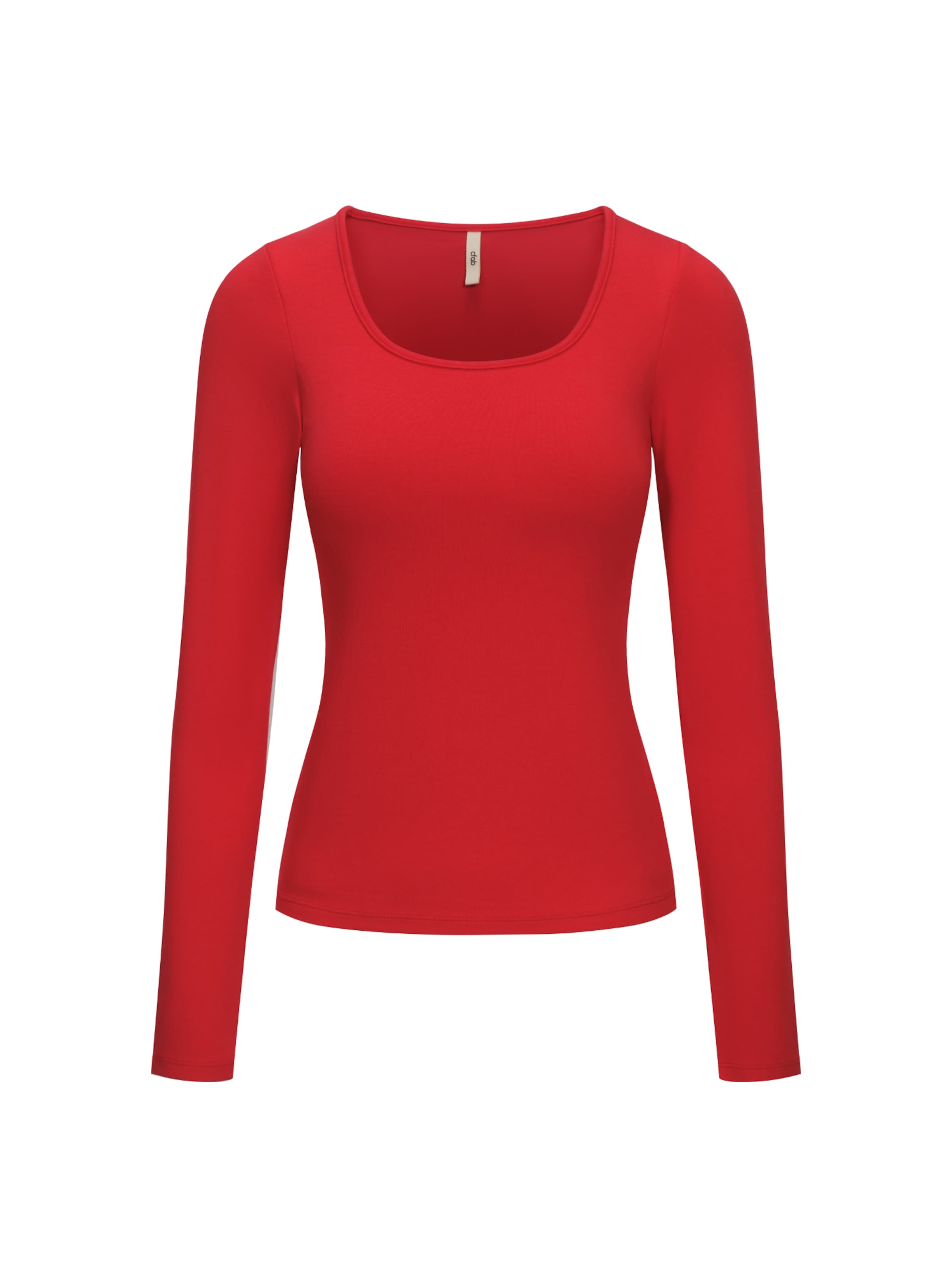 cfab (formerly creamy fabrics) Top 'Cotton Long Sleeve mit integriertem Wireless Bra' in Red: front