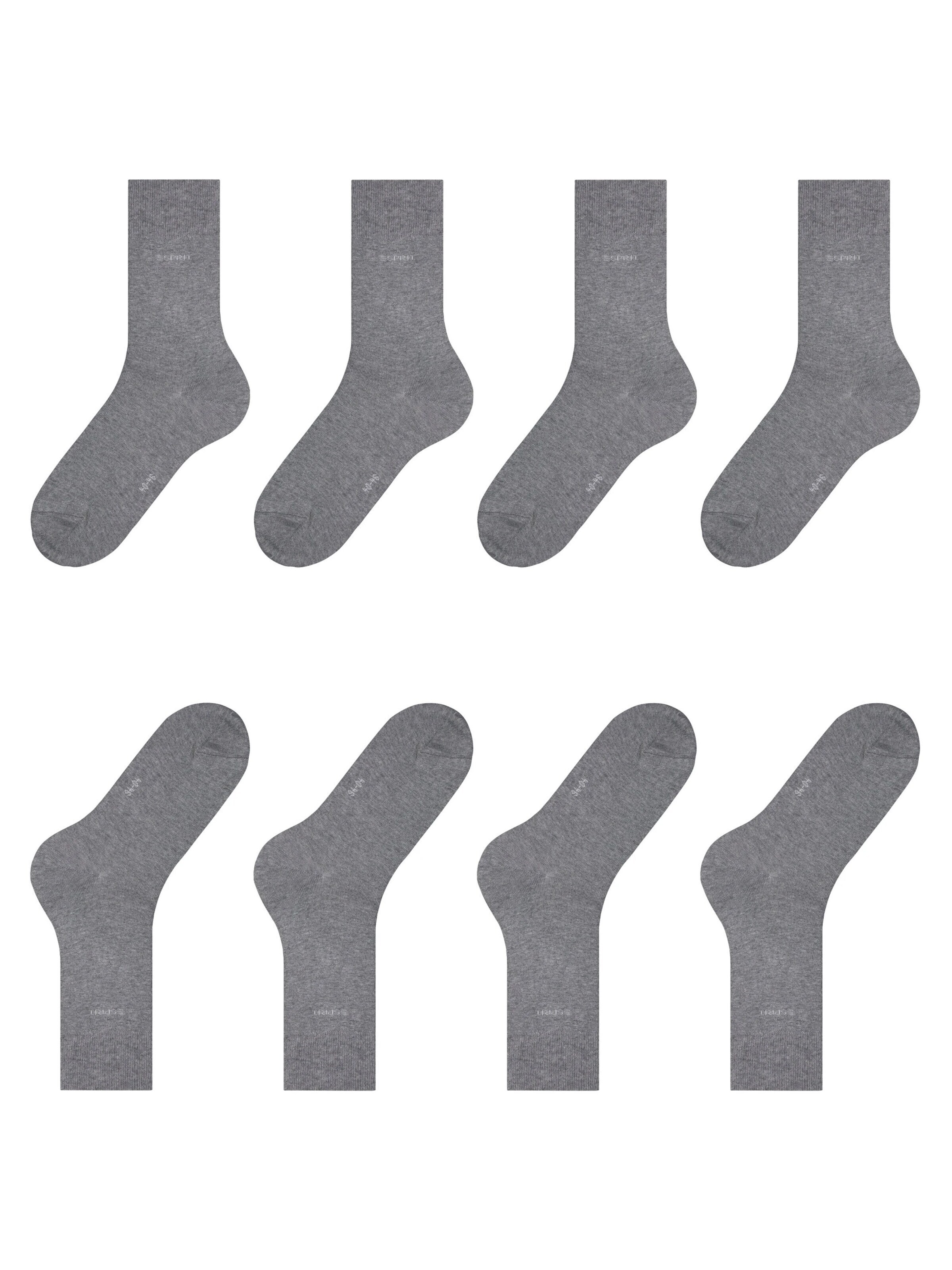 ESPRIT Socks 'Solid 4-Pack' in Grey