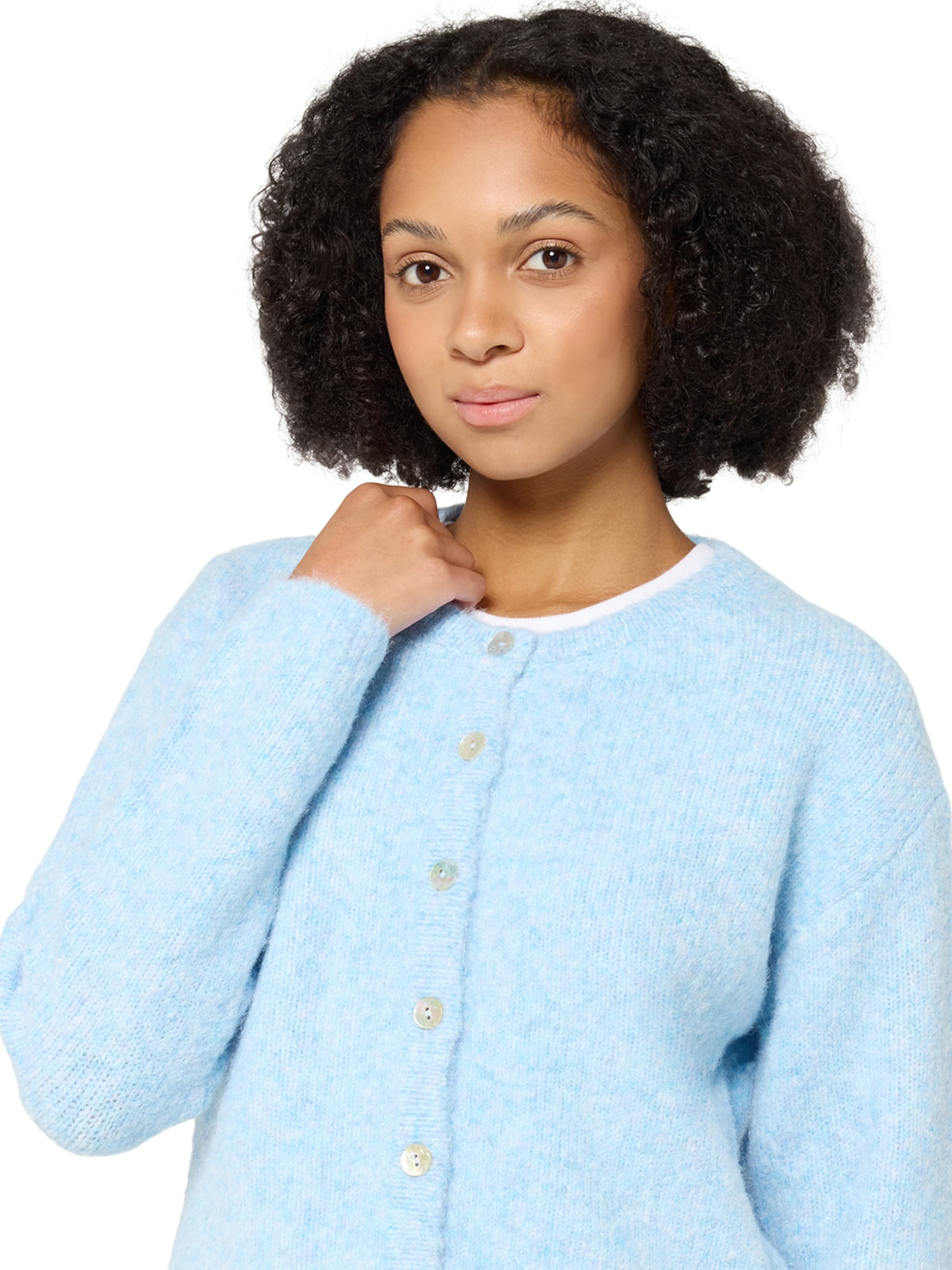 Cartoon Strickjacke in Blau