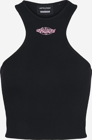 UNFOLLOWED x ABOUT YOU Top 'EDGY RACER' in Black: front