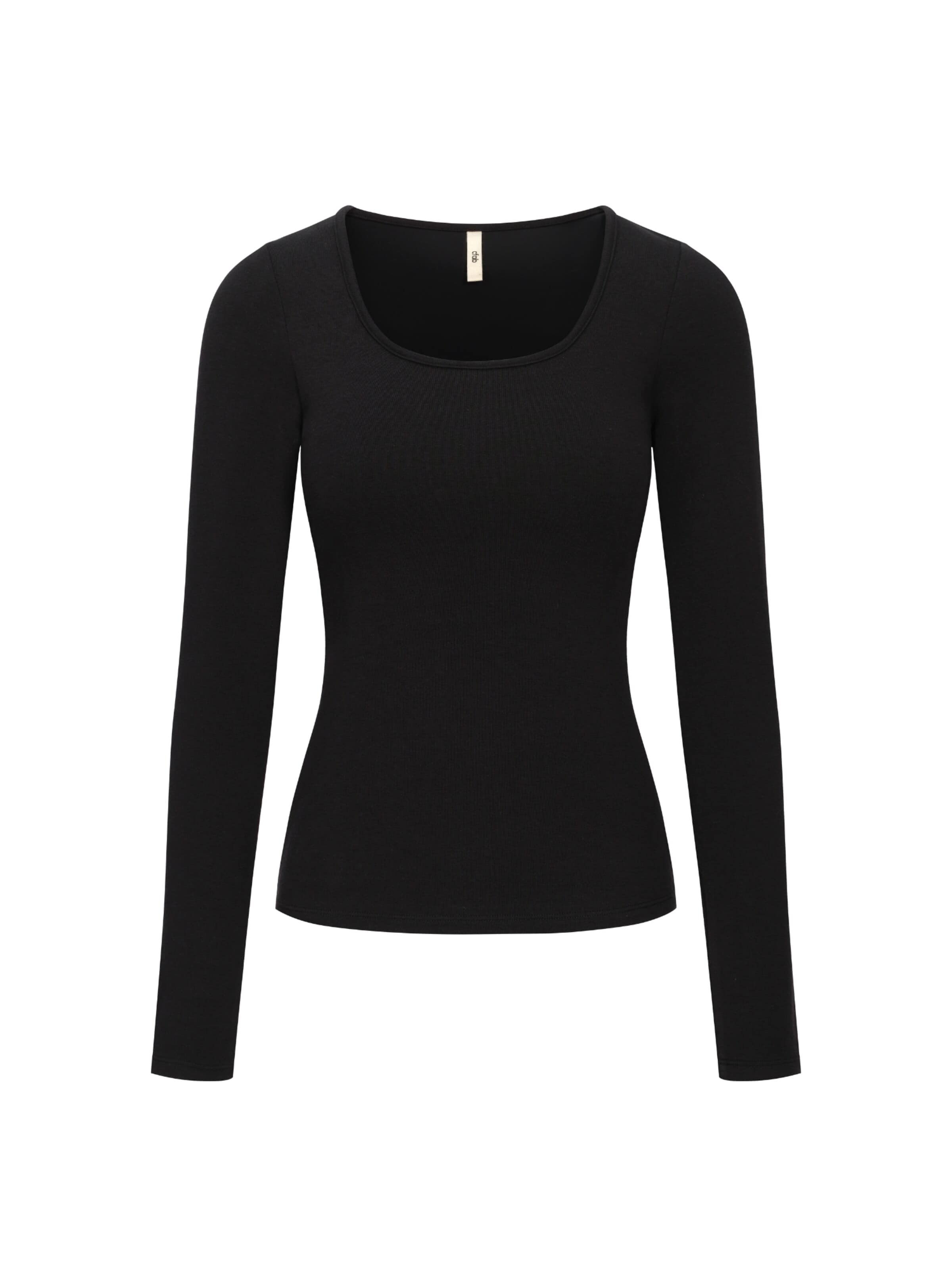 cfab (formerly creamy fabrics) - Top 'Cotton Long Sleeve mit integriertem Wireless Bra' en negro: frente