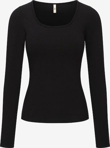 cfab (formerly creamy fabrics) - Top 'Cotton Long Sleeve mit integriertem Wireless Bra' en negro: frente