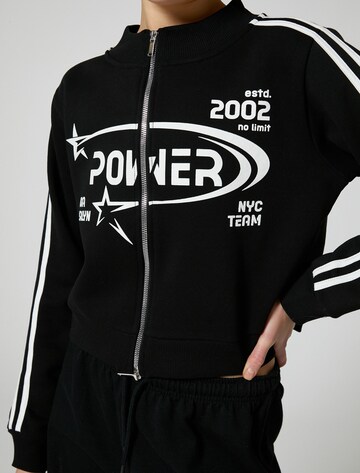 Koton Zip-Up Hoodie in Black