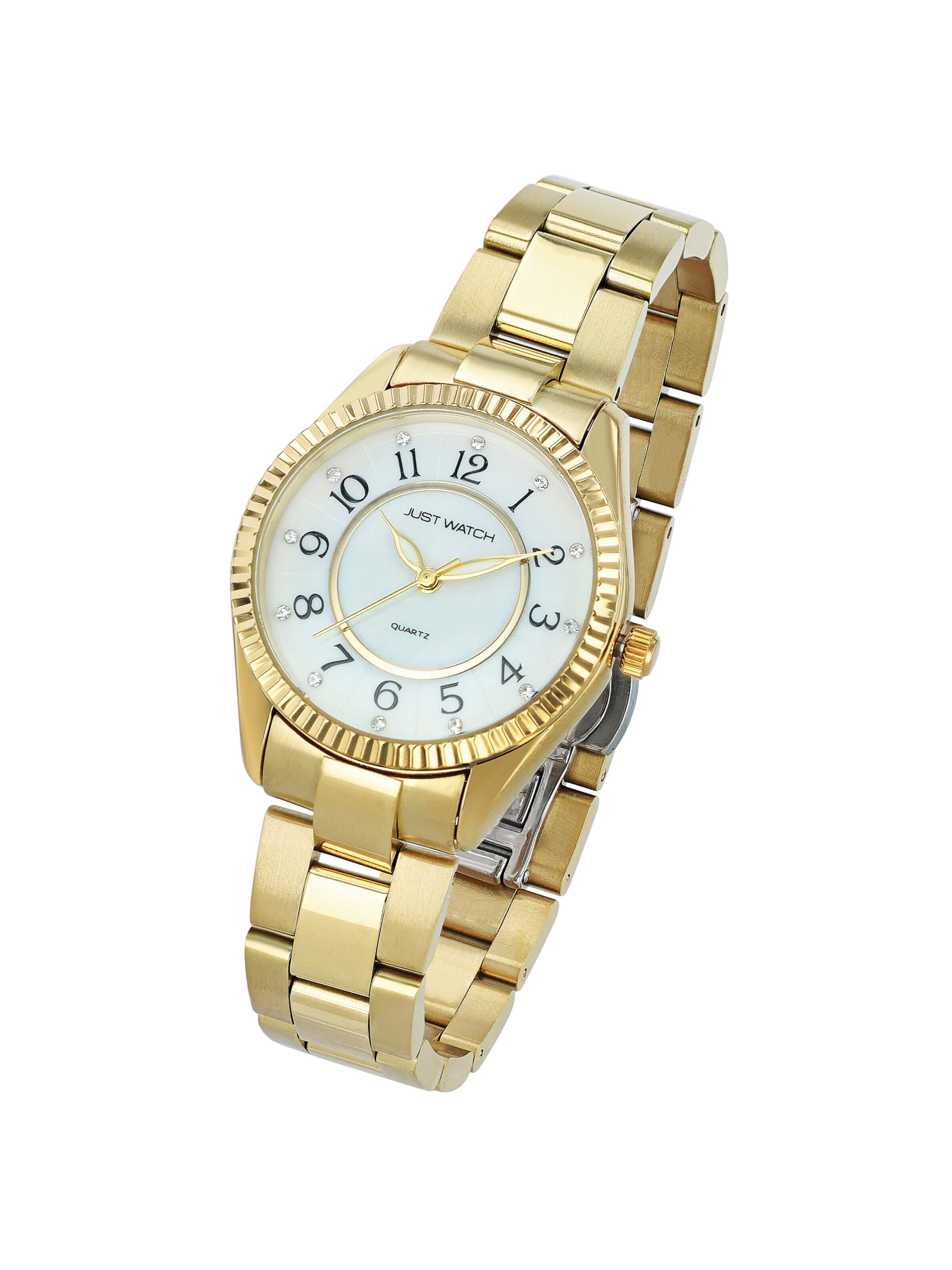 Just Watch Analog Watch 'Lunaria, 3 ATM' in Gold: front