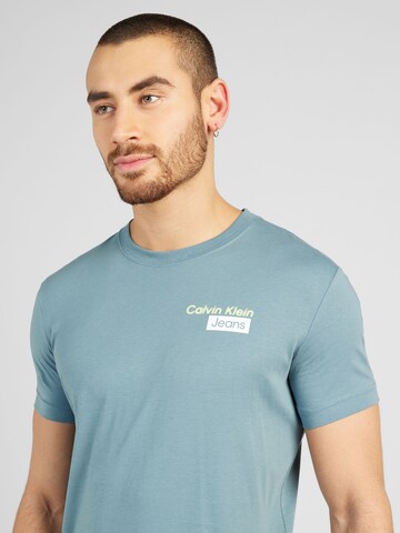 Calvin Klein Jeans - Camisa 'STACKED BOX' em azul