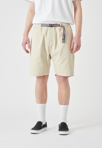 Cleptomanicx Regular Trousers in Beige: front