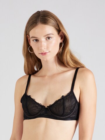 NLY by Nelly Balconette Bra in Black: front