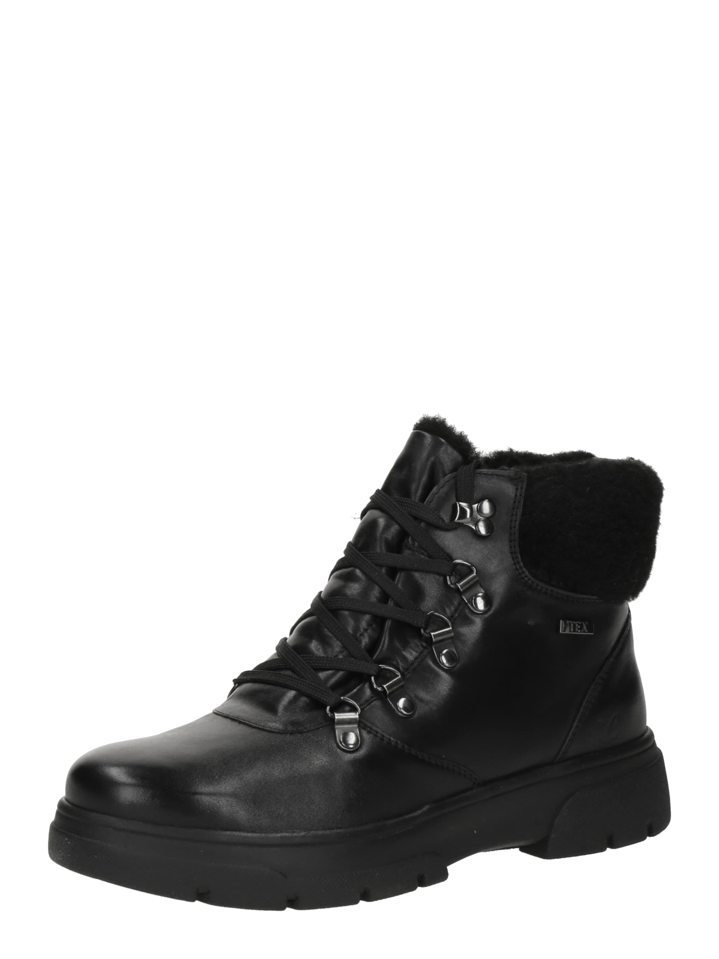 CAPRICE Lace-Up Ankle Boots 'DENISE' in Black: front