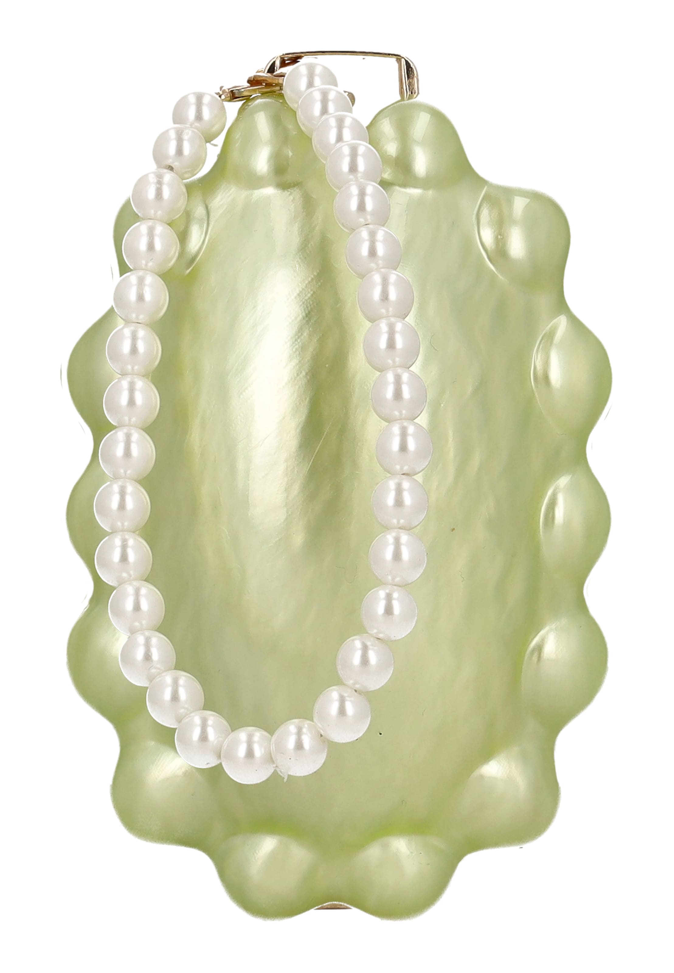 myMo at night Pochette en vert pastel / blanc perle, Vue avec produit