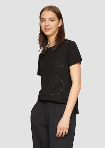 QS T-Shirt in Schwarz: Vorderseite
