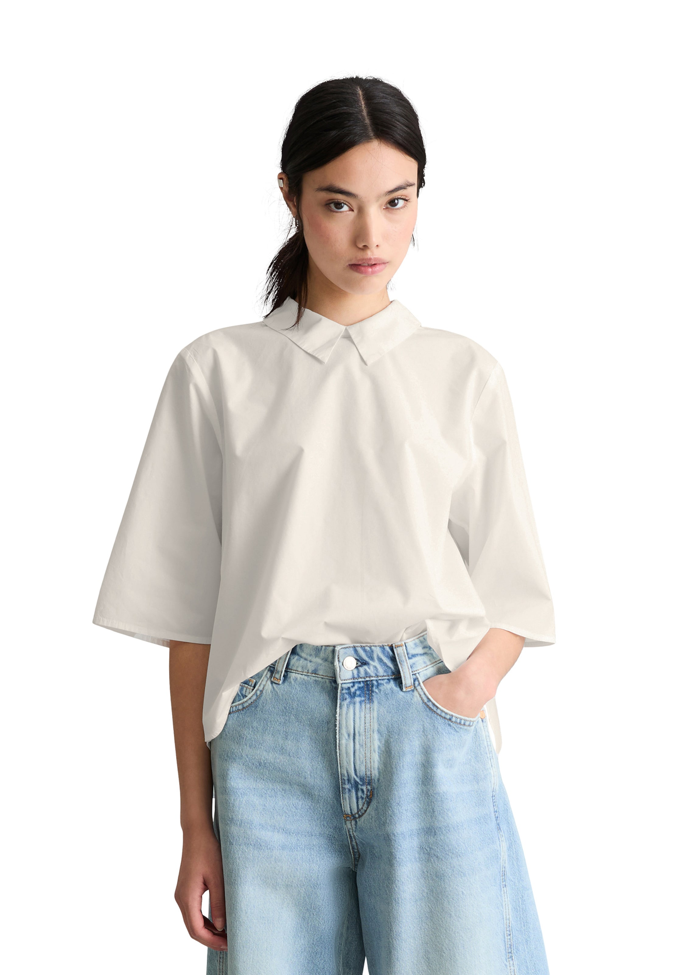 Marc O'Polo DENIM Blouse in Wit: voorkant