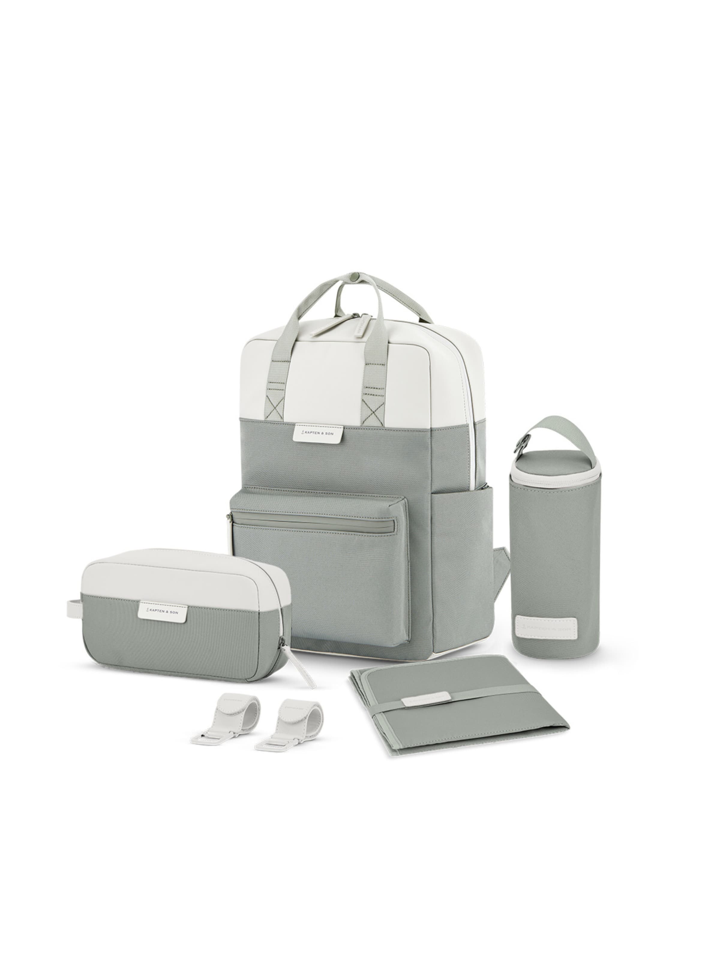 Kapten & Son Rucksack 'Bergen Pro Diaper' in Grün: Vorderseite