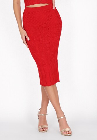 faina - Saia 'Fashion Look Collection' em vermelho: frente