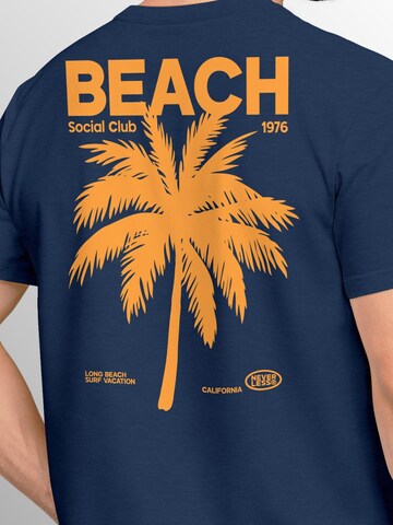 Neverless Shirt 'Beach Club Palme' in Blue
