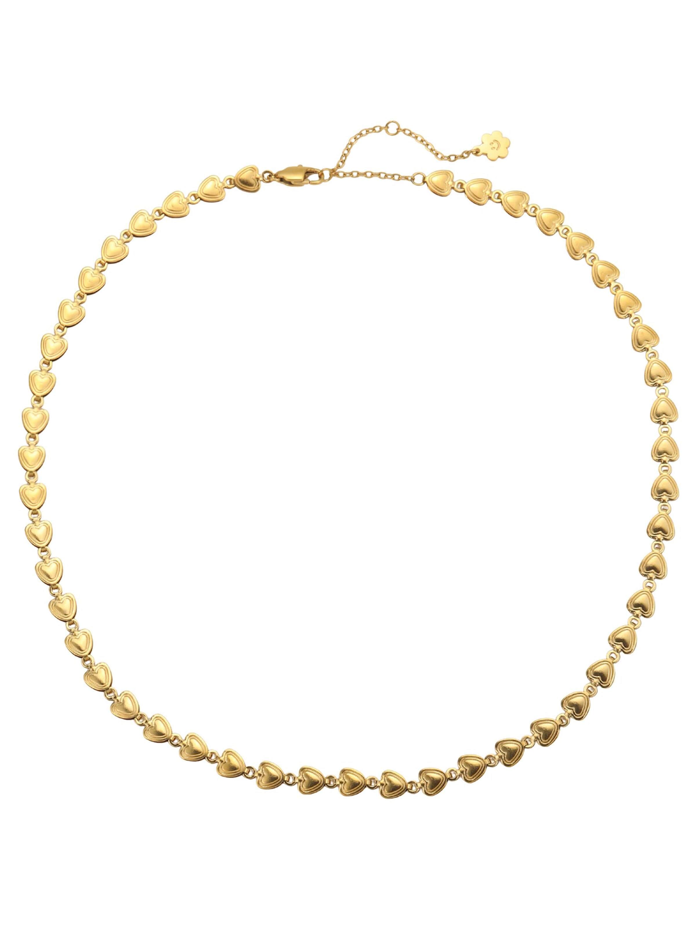 Hey Happiness - Cadena 'Heart Link Choker' en oro