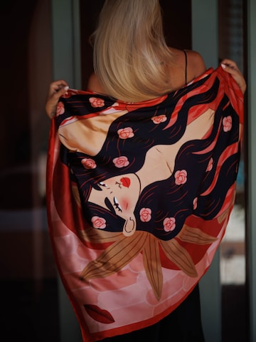 My Minelli - Chal 'Melody - Hand Rolled Silk Scarf' en naranja: frente