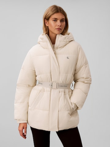 Calvin Klein Jeans Přechodná bunda – bílá: přední strana