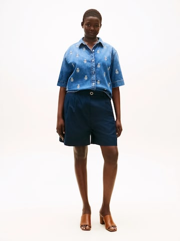 regular Pantaloni con pieghe di Tommy Hilfiger Curve in blu