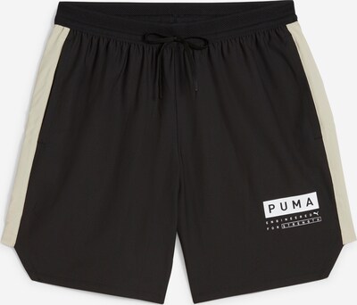 PUMA Pantalon de sport 'Fuse 7' en beige clair / noir / blanc, Vue avec produit
