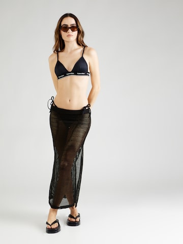Calvin Klein Swimwear Triangel Bikinitop 'Meta Legacy' in Zwart