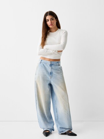 Wide Leg Jean Bershka en bleu