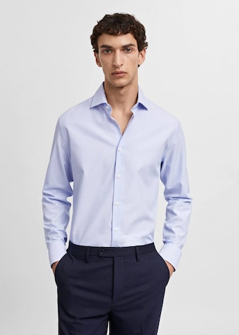 MANGO MAN Slim fit Button Up Shirt 'Selva' in Blue: front