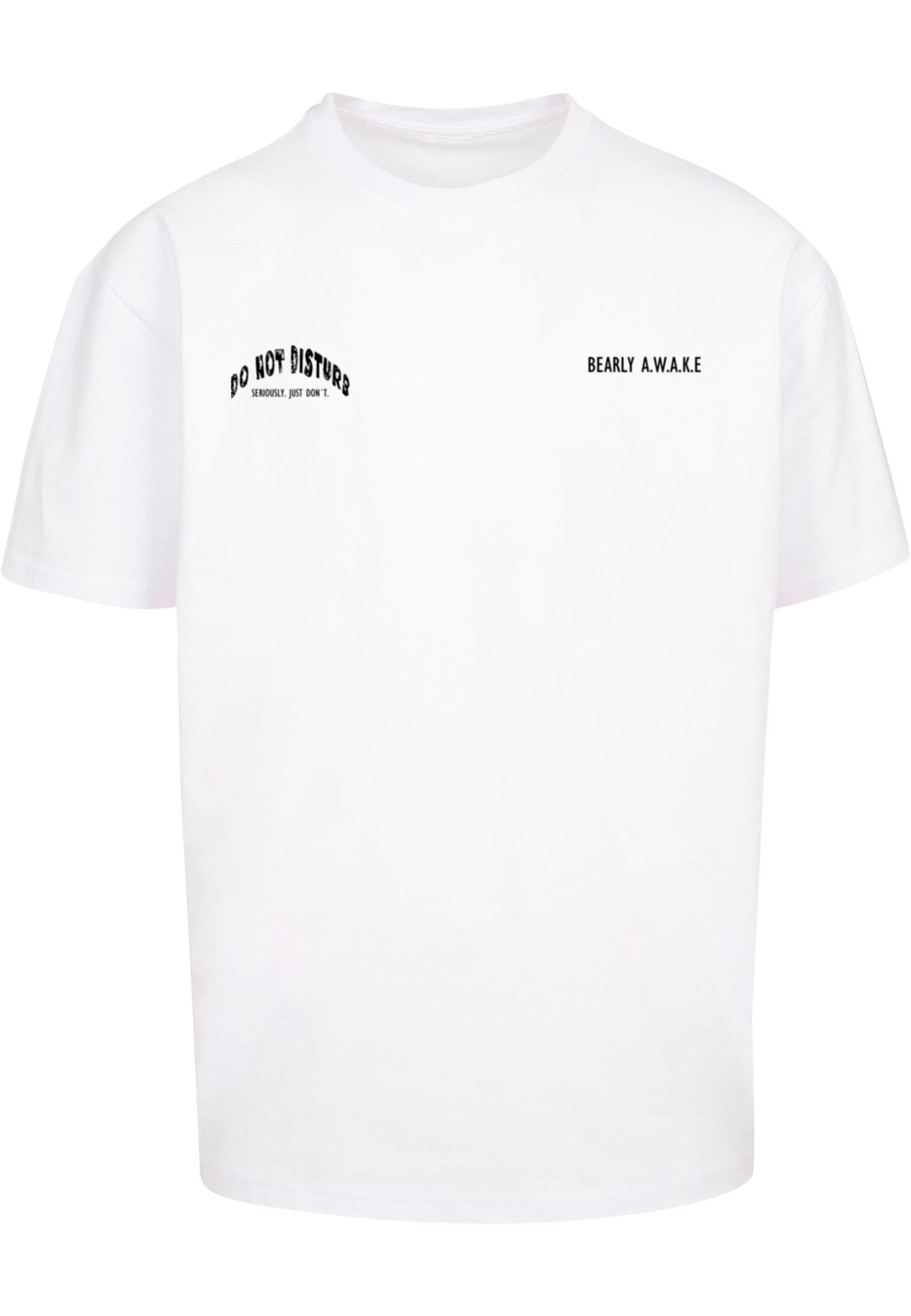 Merchcode Μπλουζάκι 'Barely Awake' σε λευκό: μπροστά