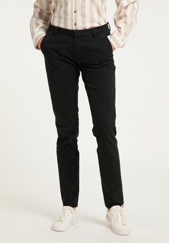 DreiMaster Vintage Slim fit Pants in Black: front