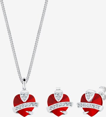 ELLI Sieraden set 'Herz' in Rood: voorkant