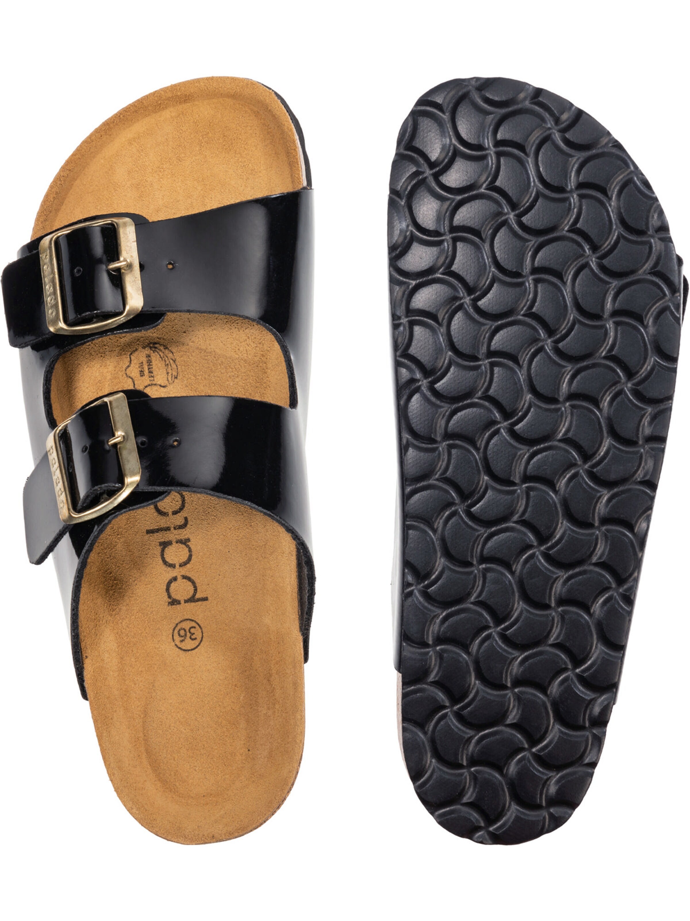 Palado Pantolette 'Palado Korfu Lack'‌‌‌‌‌‌‌ in Schwarz