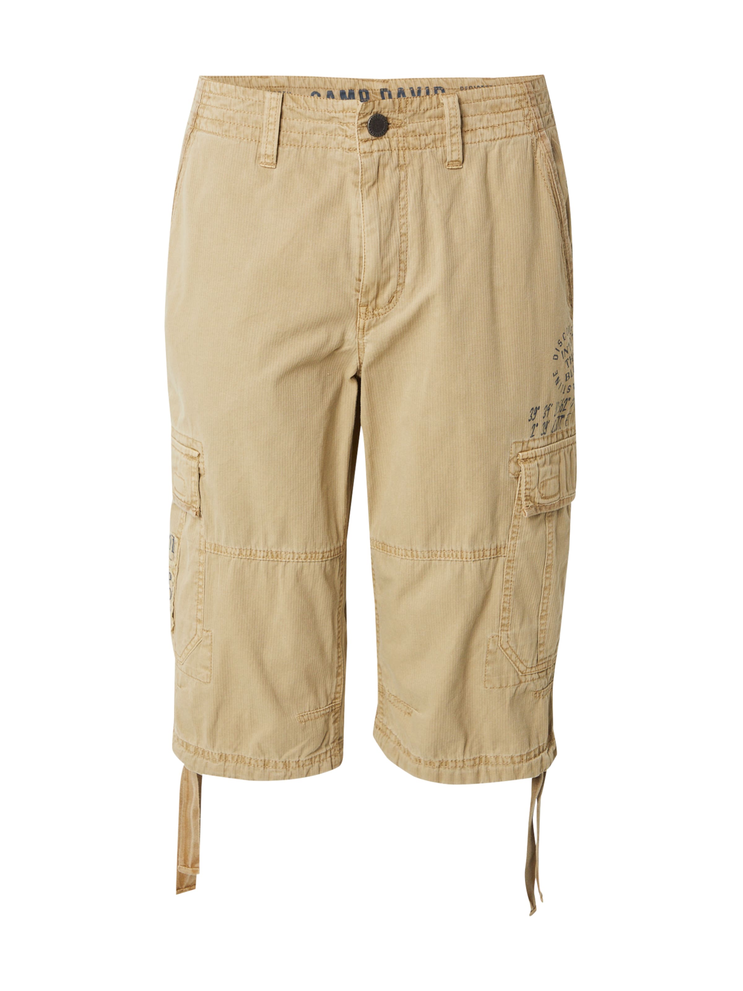 CAMP DAVID Regular Cargo Pants in Beige: front