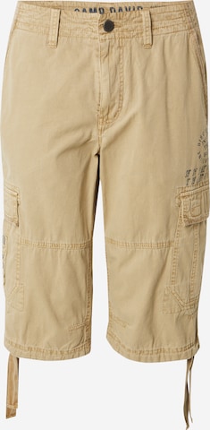 Pantalon cargo CAMP DAVID en beige : devant