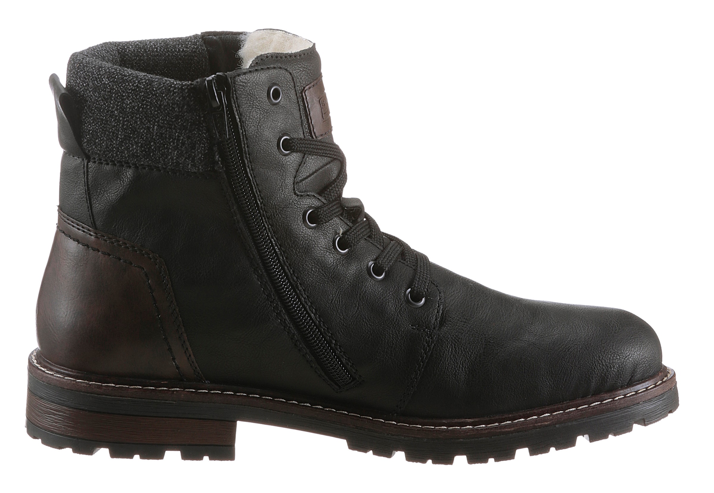 Rieker Боти с връзки в черно