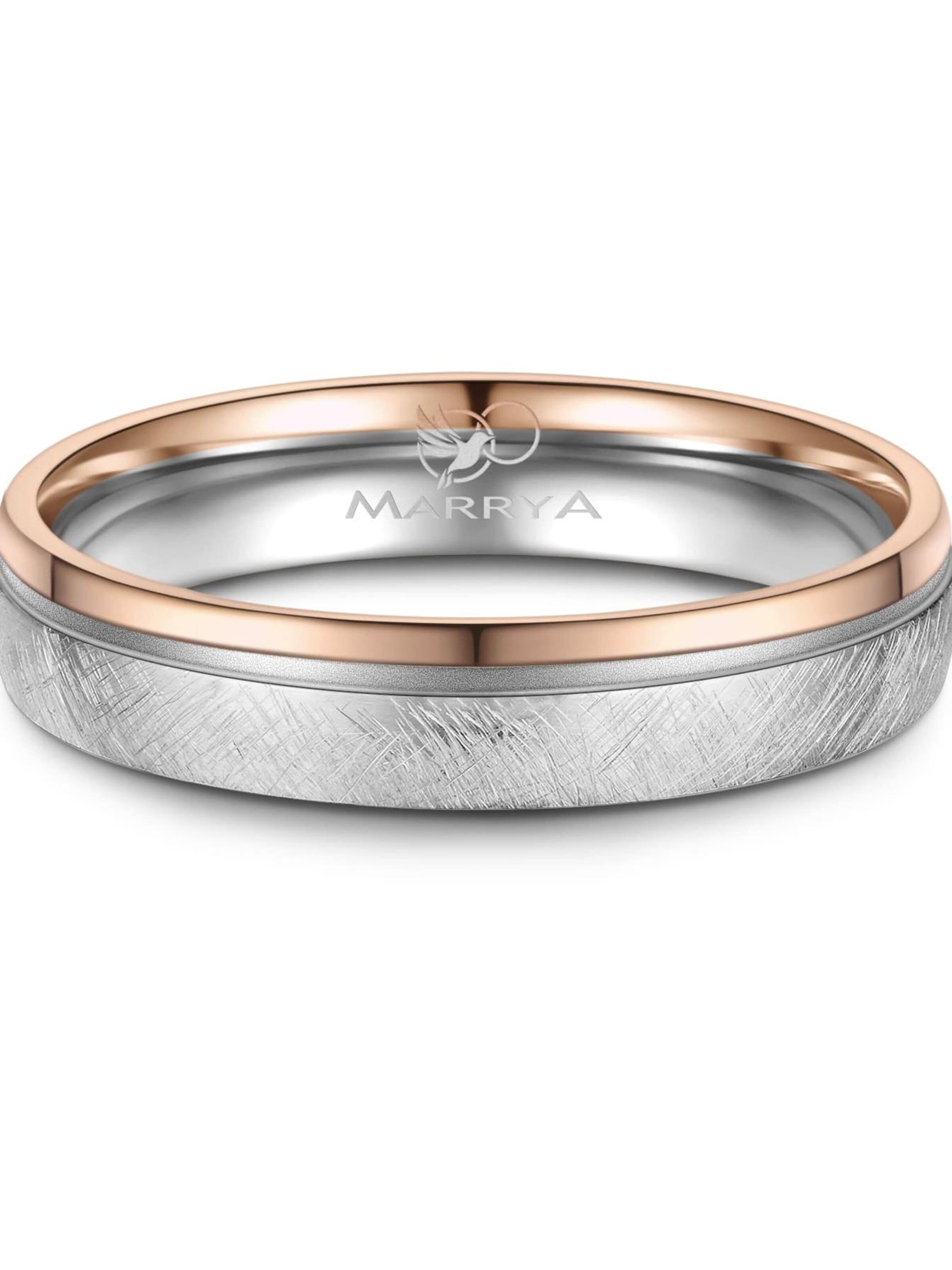 MARRYA Ring 'MARRYA ES-34 Ehering aus Edelstahl - Silberfarben & Rosé' i silver
