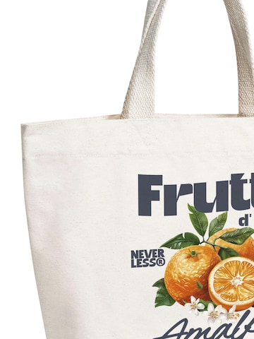 Neverless Beach Bag 'Frutti di italia' in Beige