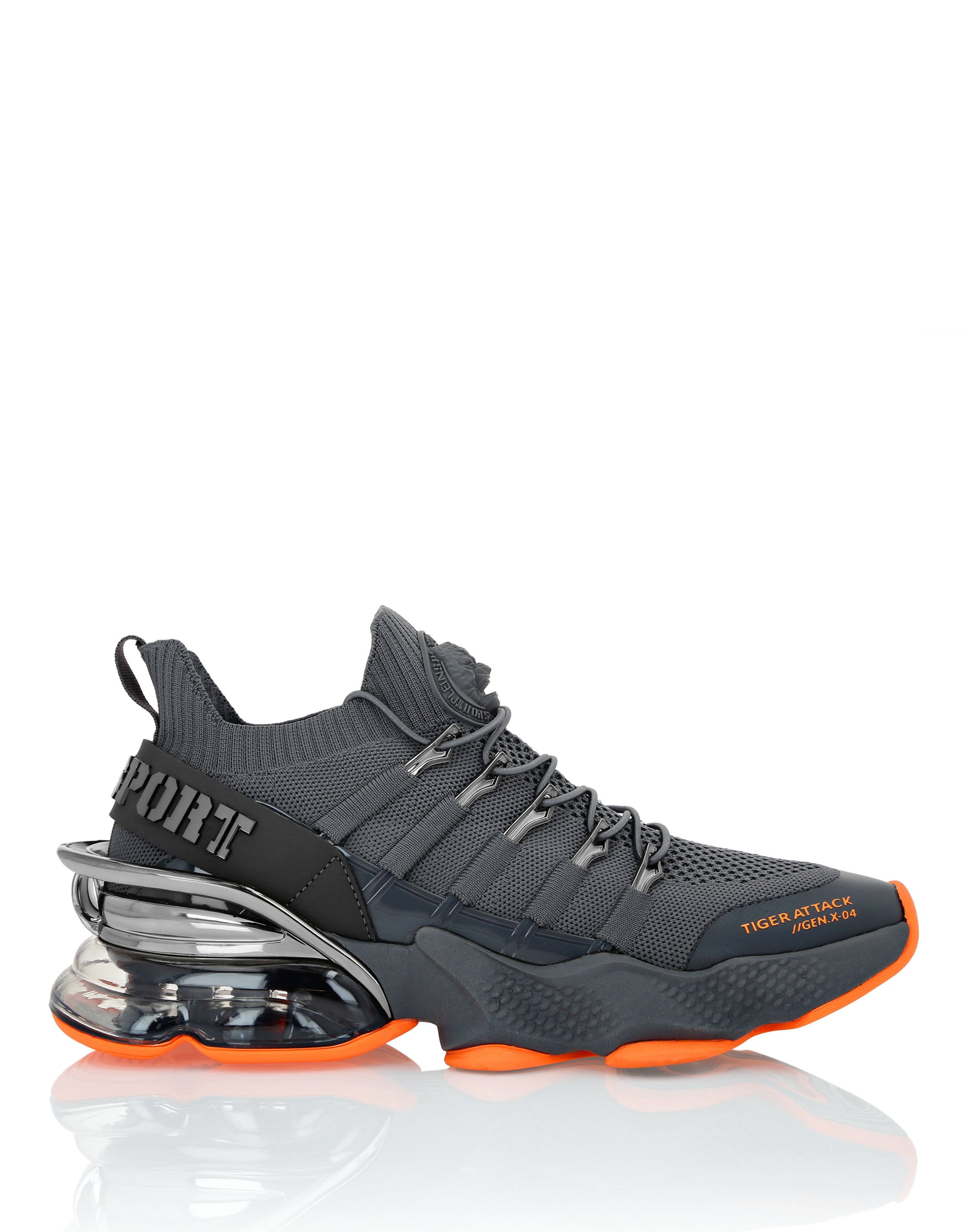 Plein Sport - Zapatillas deportivas bajas 'Tiger Attack Gen. X.04' en gris: frente