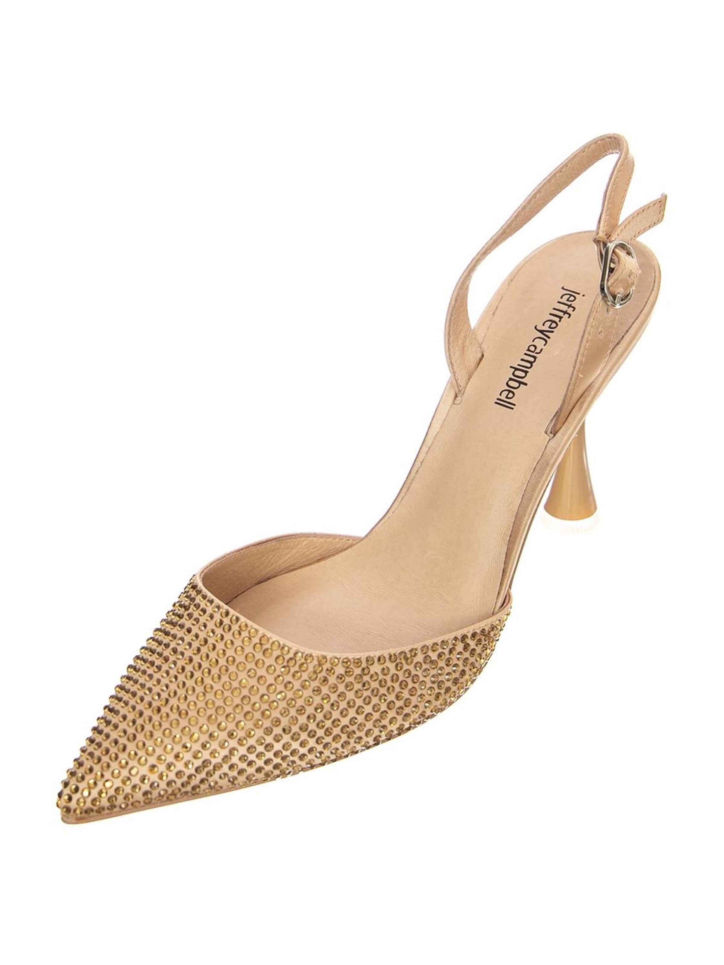 Jeffrey Campbell Sandaal 'Womens Zivote Beige Fabric Sandals' in Beige: voorkant
